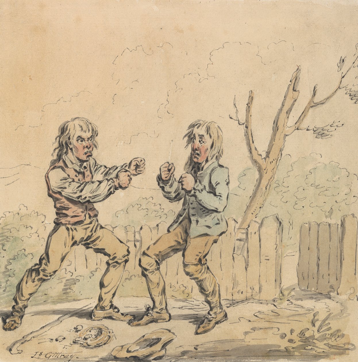Két férfi a Fisticuffban alkotó: James Gillray