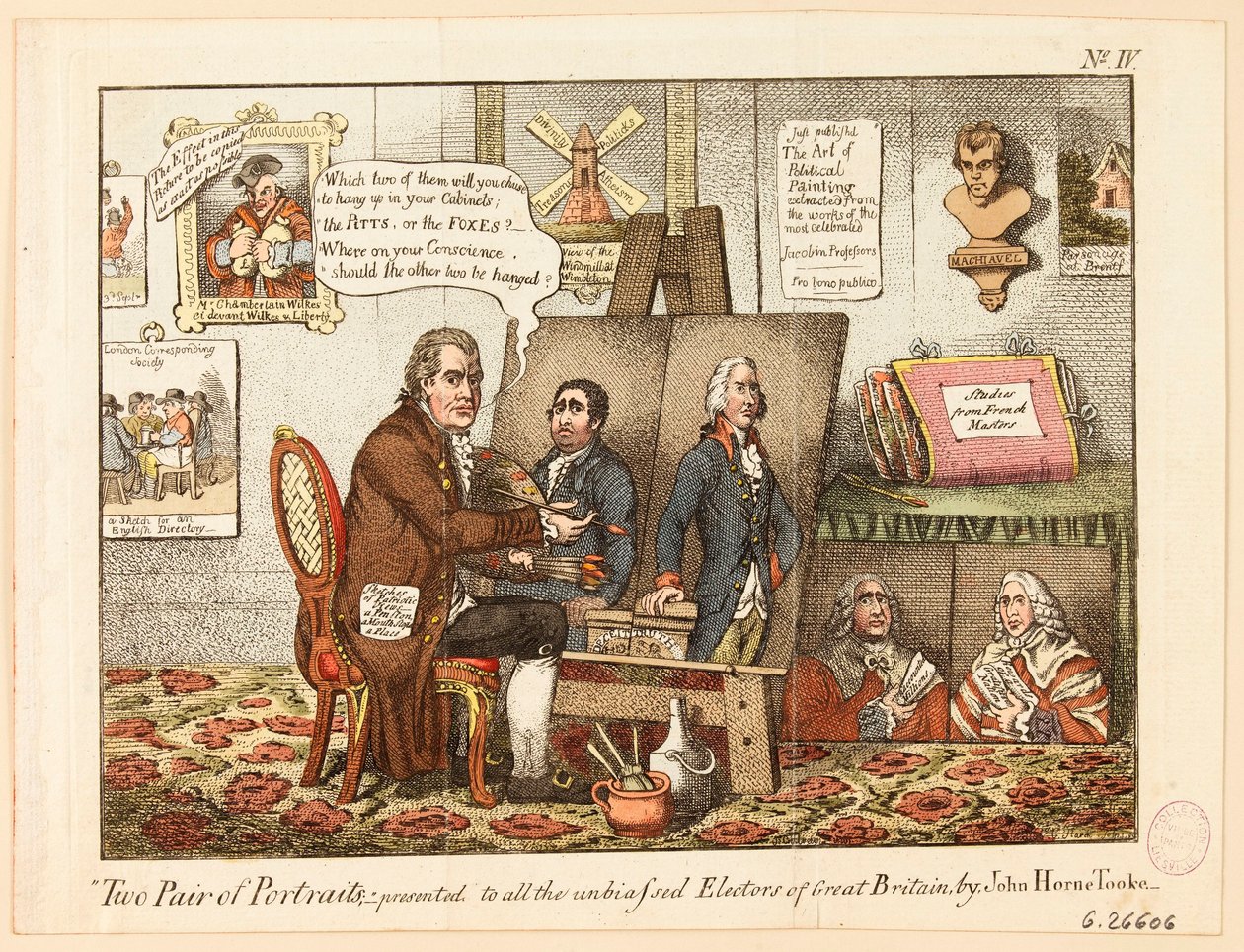 Két pár portré: John Horne Tooke ajánlja Nagy-Britannia minden elfogulatlan választójának alkotó: James Gillray