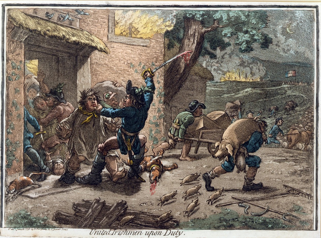 United Irishmen Upon Duty, kiadta Hannah Humphrey 1798-ban. alkotó: James Gillray