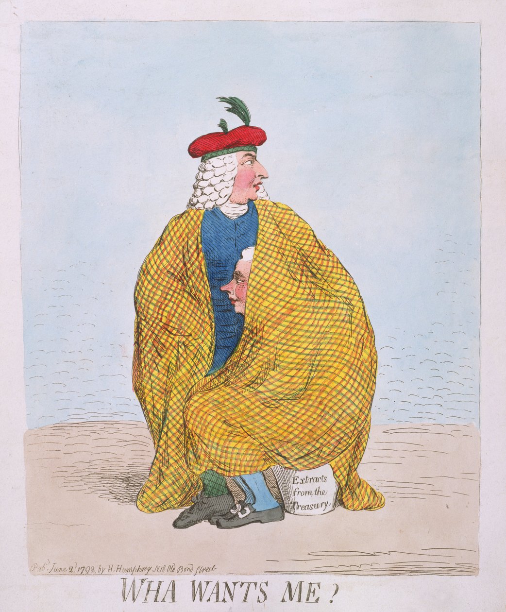 Hannah Humphrey által 1792-ben megjelent Wha Wants Me (kézzel színezett rézkarc) alkotó: James Gillray