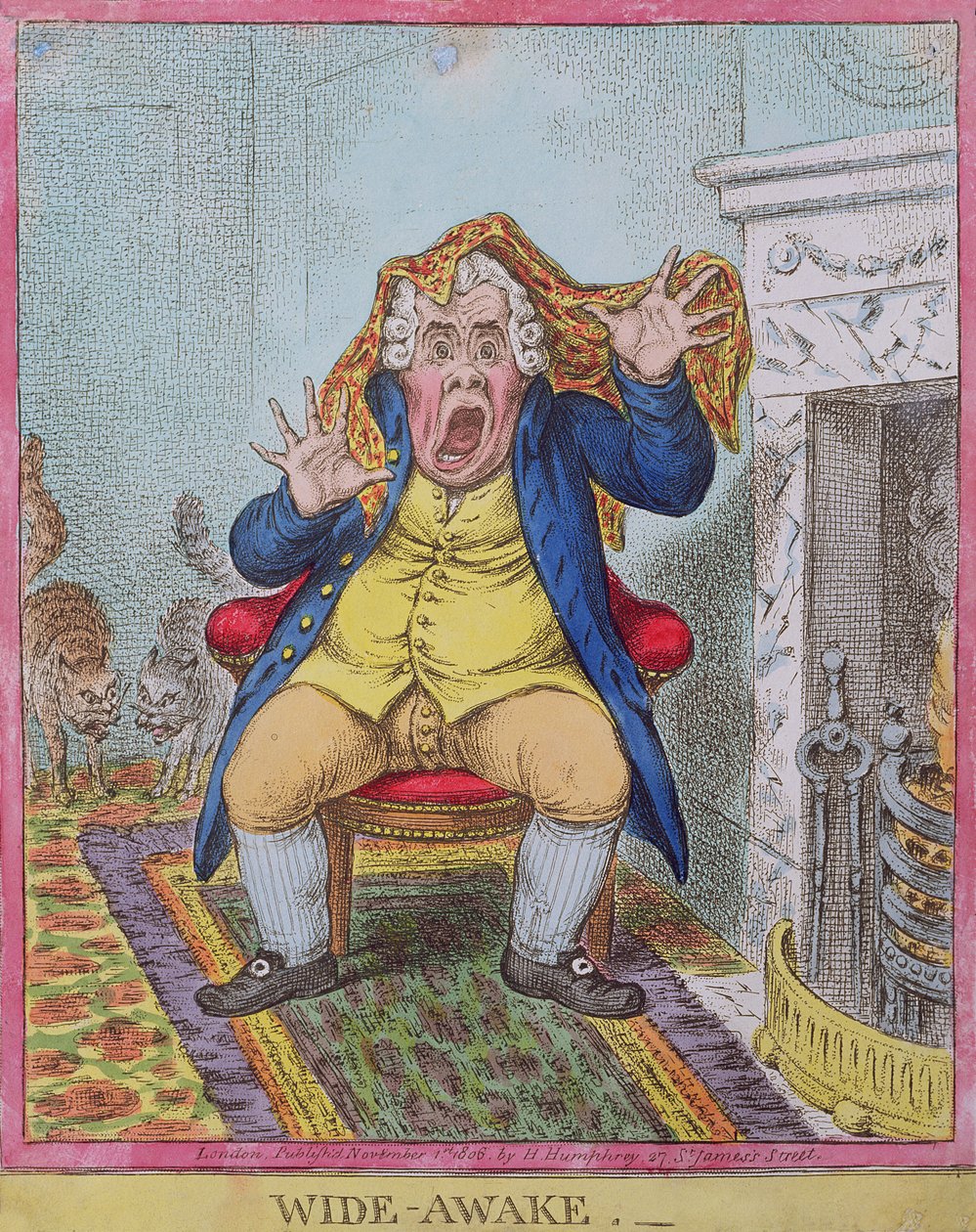 Wide Awake, Hannah Humphrey adta ki 1806-ban (kézzel színezett rézkarc) (lásd még: 189788) alkotó: James Gillray