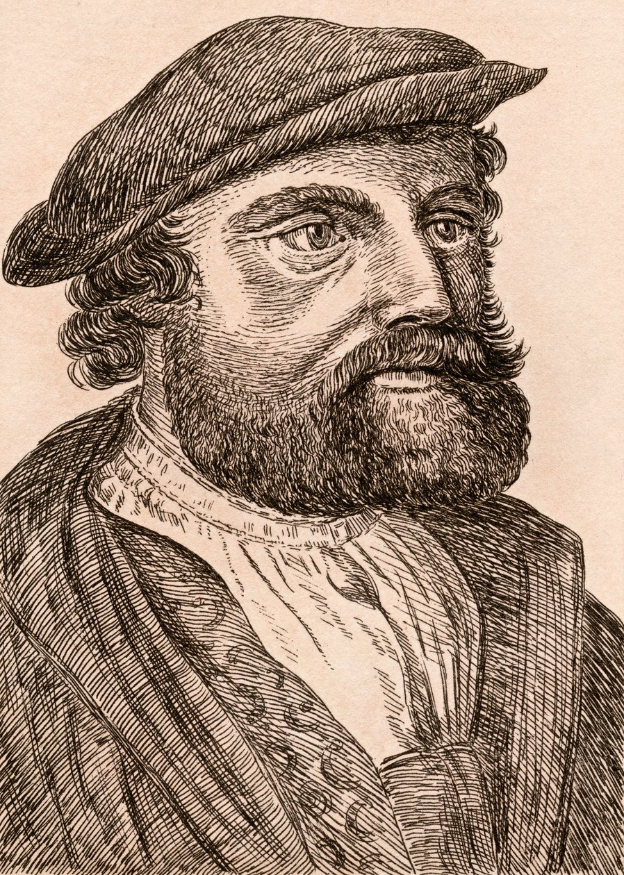 Hans Holbein, az ifjabb, illusztráció a „75 portréi híres festőkről autentikus eredetikről” címmel, Londonban, 1817. alkotó: James Girtin