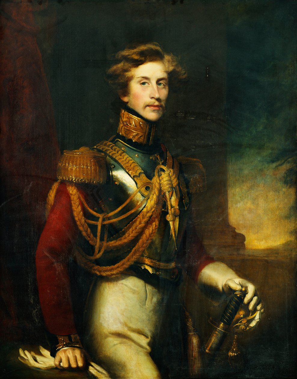 Arthur Vansittart portréja, háromnegyed hosszú, az életőrök egyenruhájában, alkotó: James Godsell Middleton