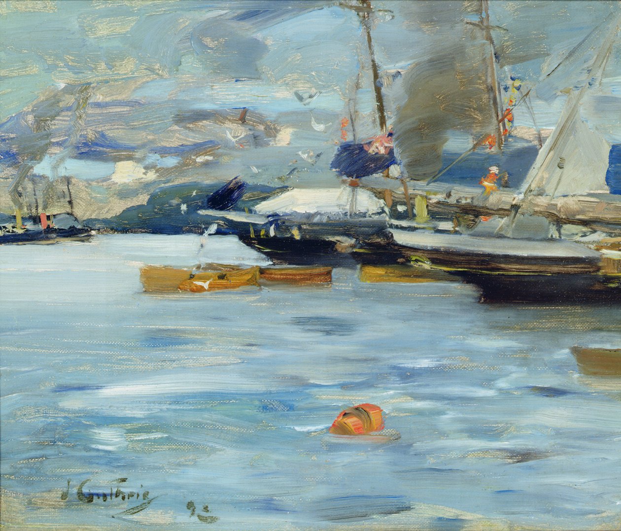 Kikötött jachtok, Oban, 1893 alkotó: James Guthrie
