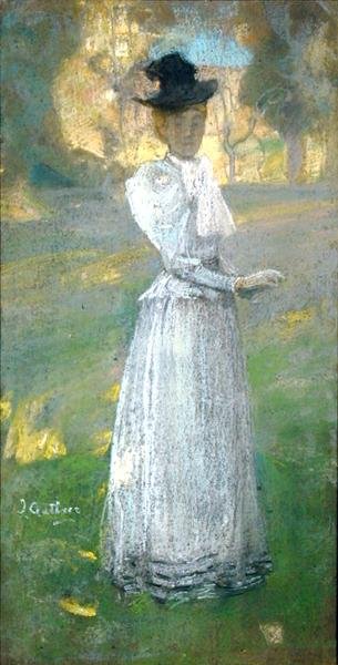 A reggeli séta (pasztell, papír) alkotó: James Guthrie