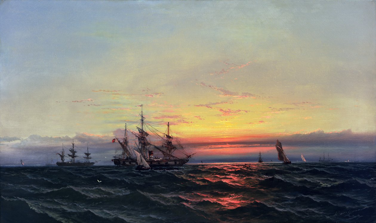 A vitorlástól a gőzig (olaj, vászon) alkotó: James Hamilton