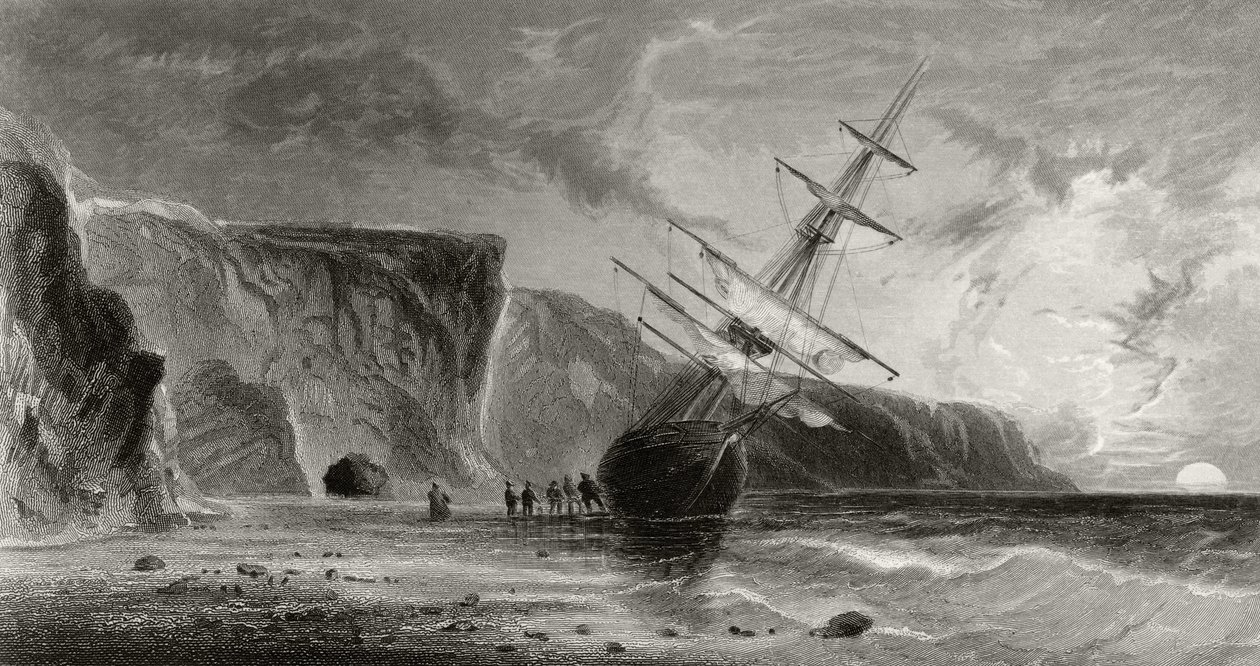 Szeptember éjfél, G. Ulman metszetében, "Arctic Explorations in the Years 1853, 54, 55", I. kötet, Doctor Elisha Kent Kane (1820-57), Philadelphia, 1856 alkotó: James Hamilton