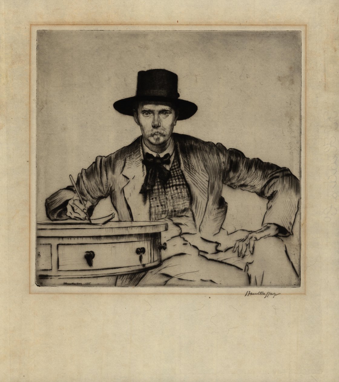 J. Hamilton Hay metsző portréja, 1915 (szárazpontos rézkarc) alkotó: James Hamilton Hay
