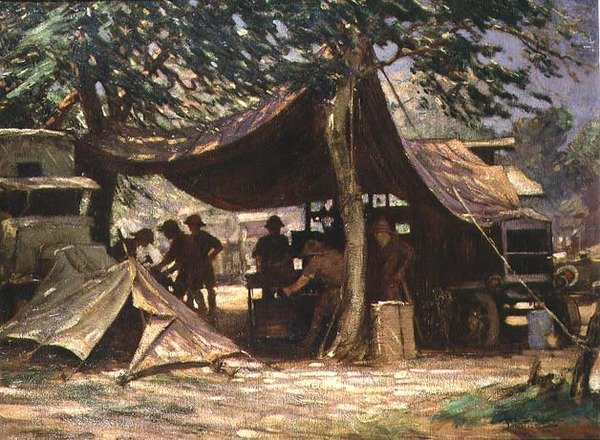 A Motor Transport Repair Workshop, Dél-Afrika alkotó: James Hamilton Mackenzie