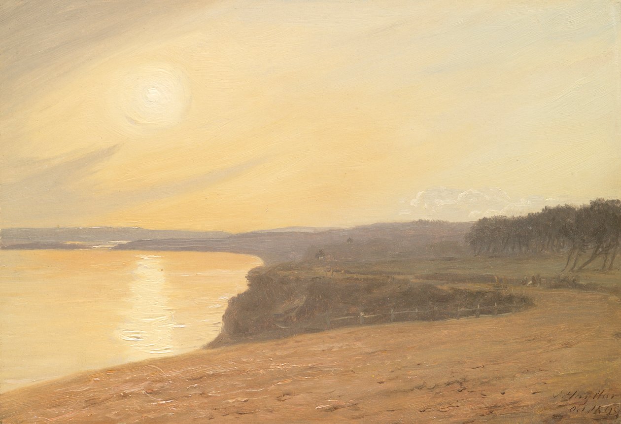 Naplemente, Bournemouth közelében, 1899 (olaj a kártyán) alkotó: James Hayllar