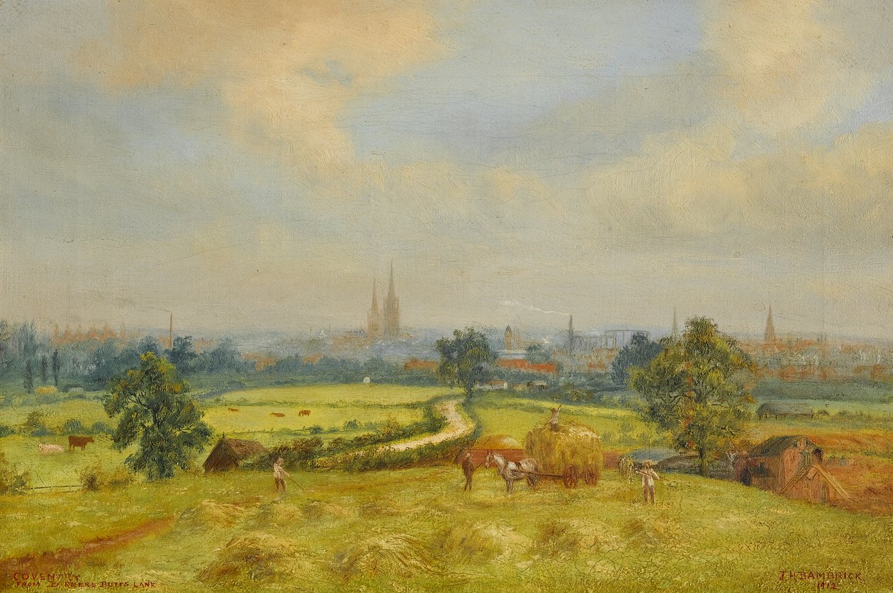 Coventry a Barkers Butts Lane felől alkotó: James Henry Bambrick