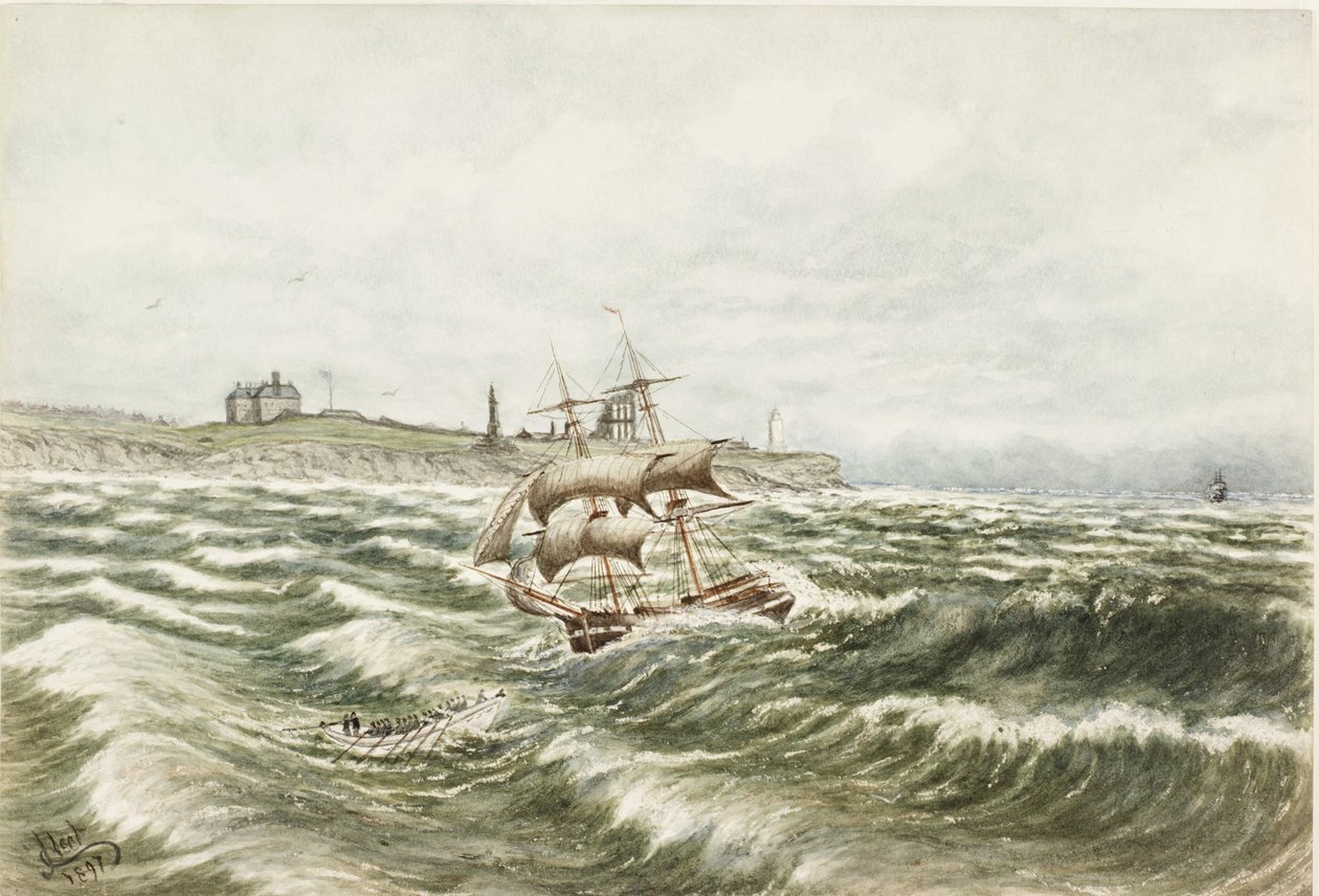 Mentés Tynemouth mellett (akvarell és testfesték papíron) alkotó: James Henry Cleet