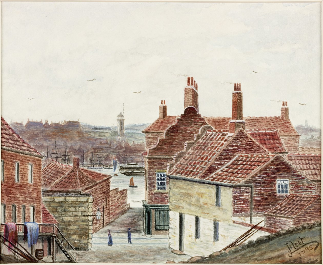 Salmons Lane a ballasztvasút felől (akvarell és testfesték, papír) alkotó: James Henry Cleet