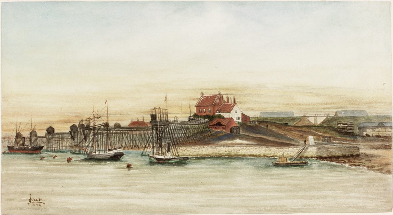 Whitehill Point on the Tyne (akvarell és testfesték papíron) alkotó: James Henry Cleet