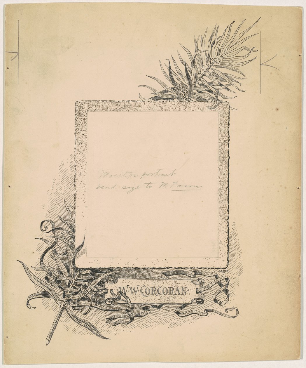 Előlap, W. W. Corcoran portréja alkotó: James Henry Moser