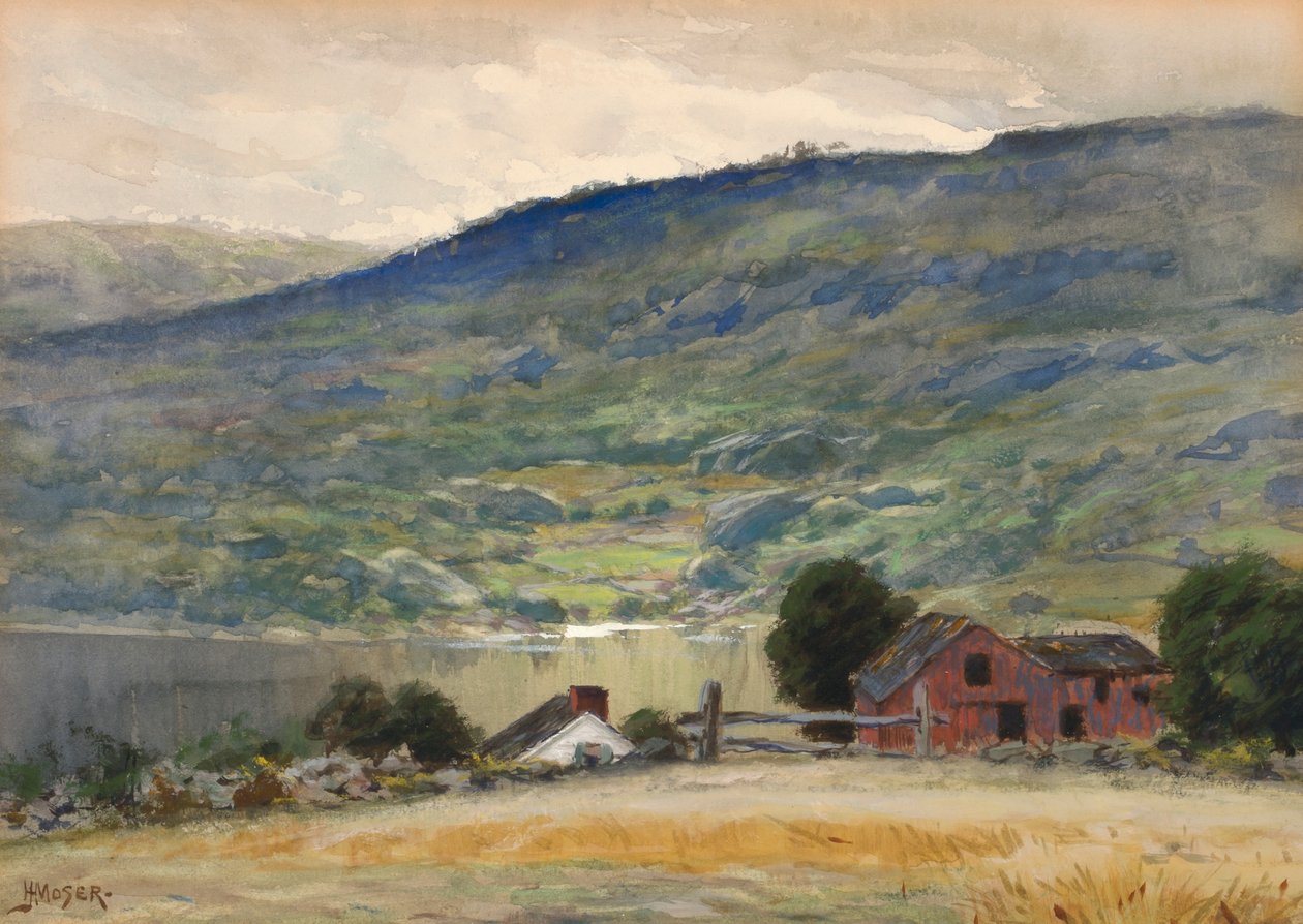 Domb és tó, 19. század vége – 20. század eleje. alkotó: James Henry Moser
