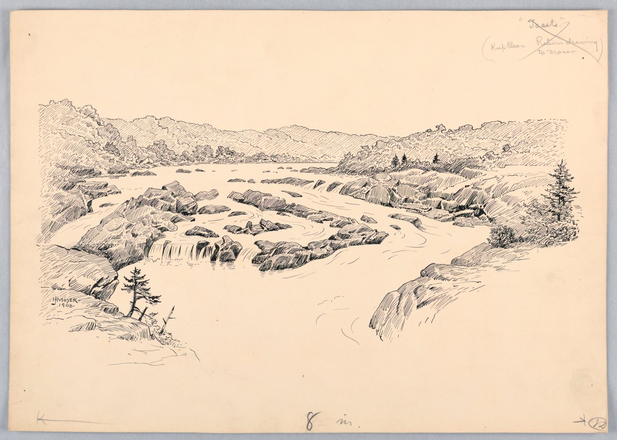 River Rapids, Design for Washington Board of Trade Dinner, 1908. május 13 alkotó: James Henry Moser