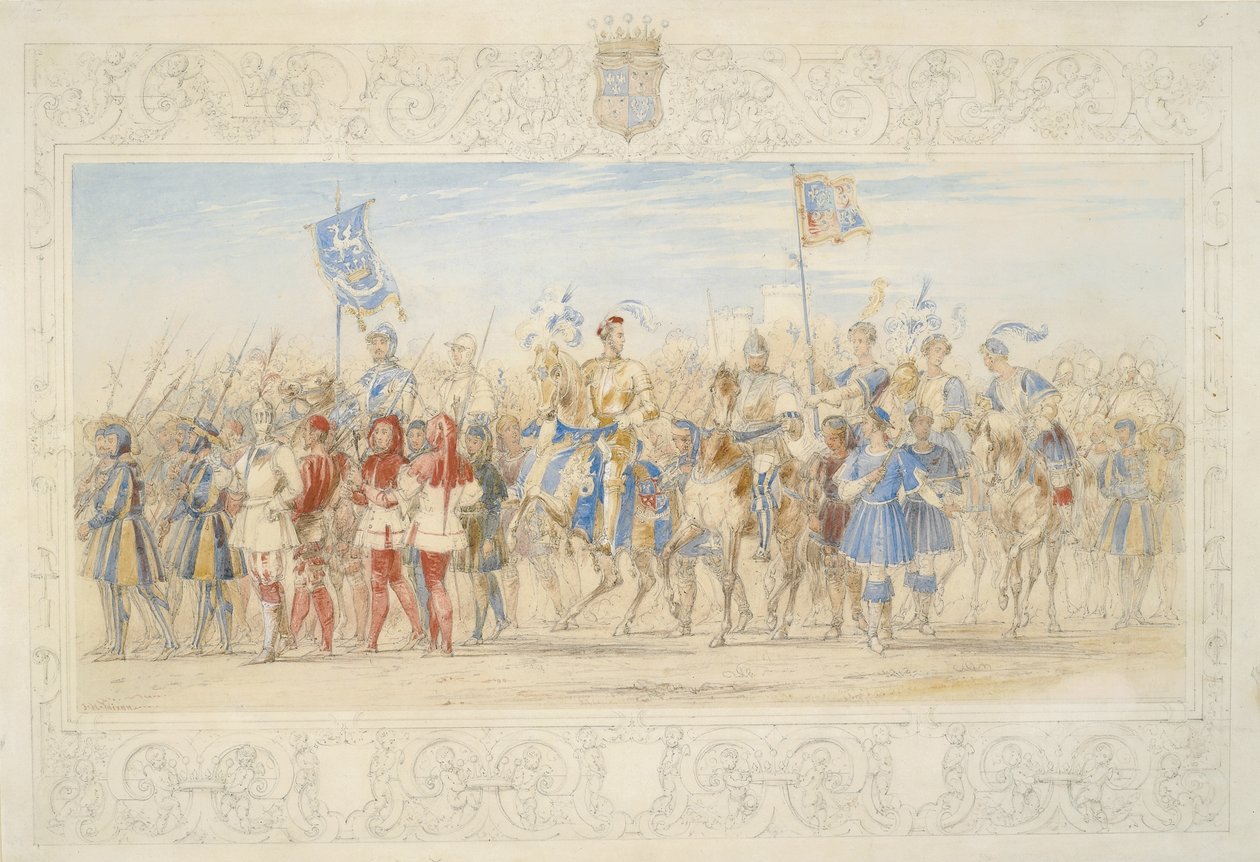 Archibald William Montgomerie, Earl of Eglinton, Lord of the Tournament (ceruza, wc és testfesték, papír) alkotó: James Henry Nixon
