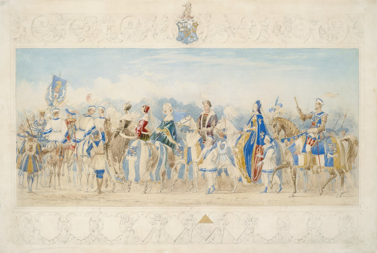 Sir Charles Montelieu Lamb, a Listák lovagmarsallja, 1939 (ceruza, wc, gouache és aranyfesték papíron) alkotó: James Henry Nixon