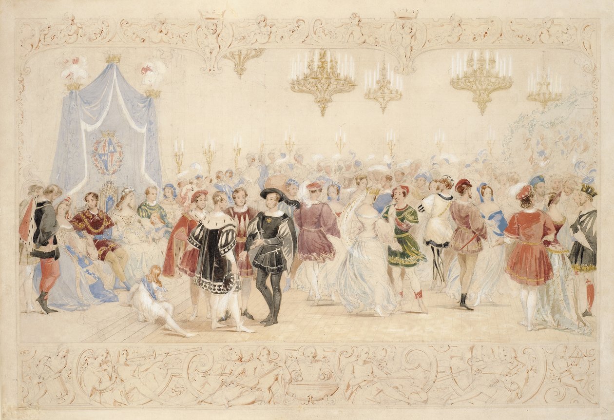 The Ball (ceruza, wc és testszín papíron) alkotó: James Henry Nixon