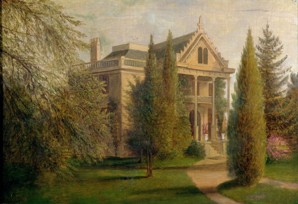 Kilátás a Dungan Manor House-ra, Staten Islanden, 1876 alkotó: James Henry Wright