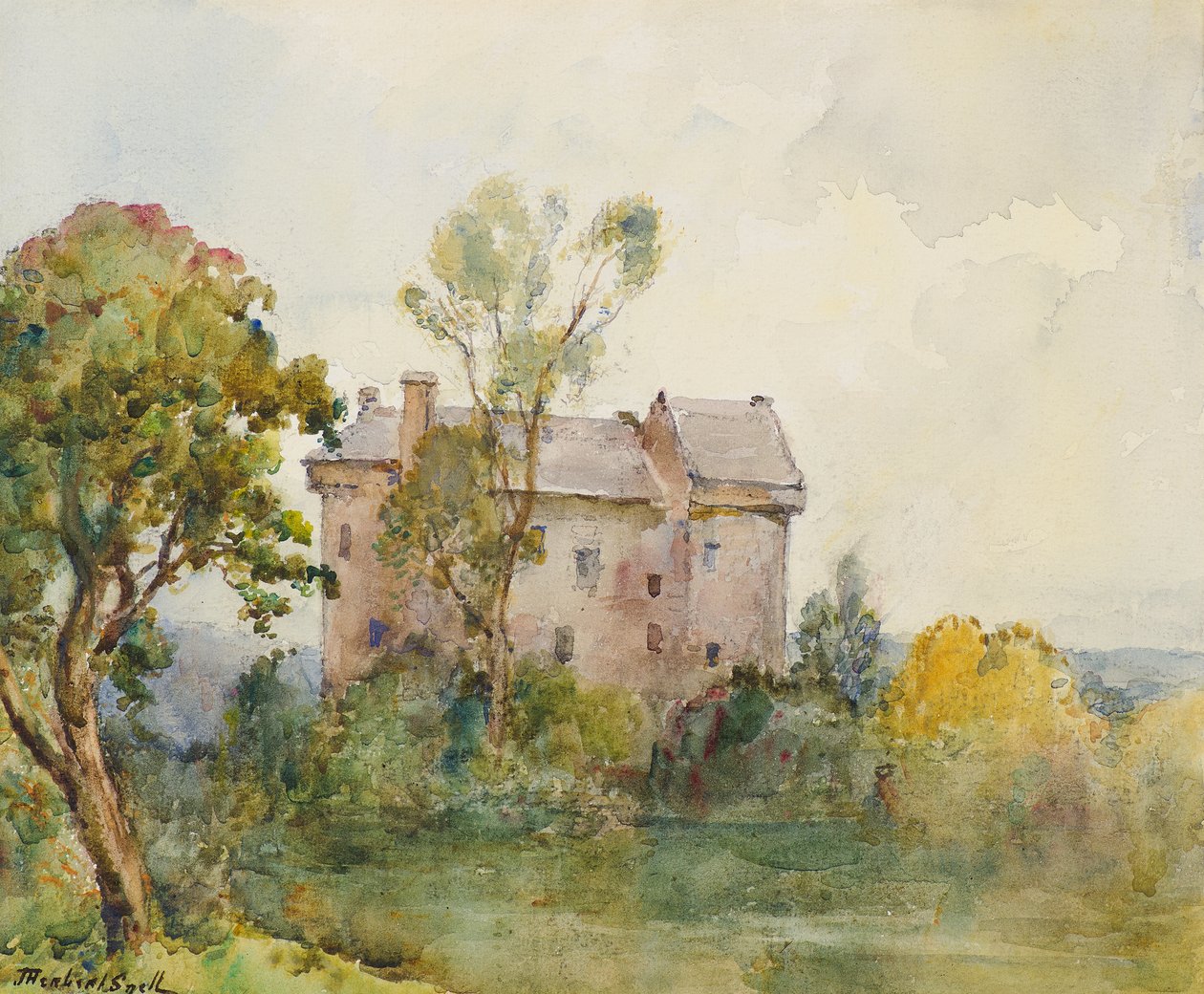 Claypotts kastély (akvarell) alkotó: James Herbet Snell