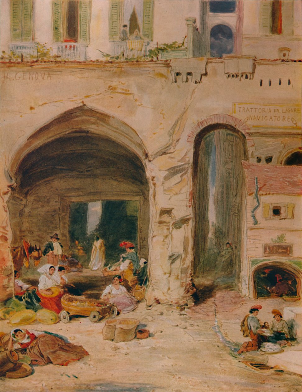Egy udvar Genovában, 1850, 1935 alkotó: James Holland