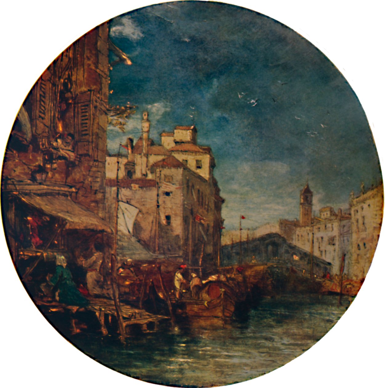 Kilátás a Canal Grandére, Velence, a Rialto a távolban, c1850, 1935 alkotó: James Holland
