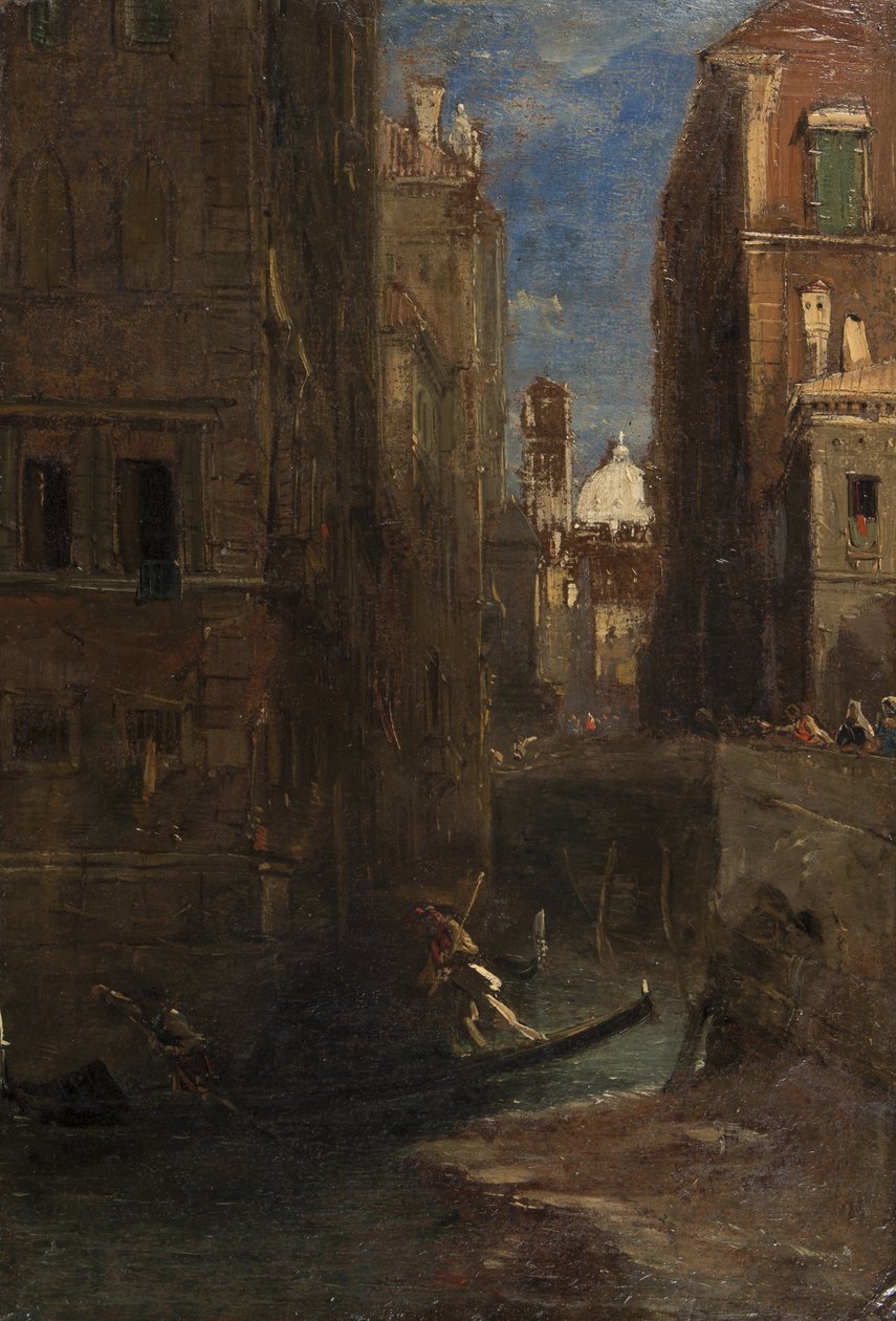 San Giorgio dei Greci felé tekintve, Velence, 1844 (olaj a kártyán) alkotó: James Holland