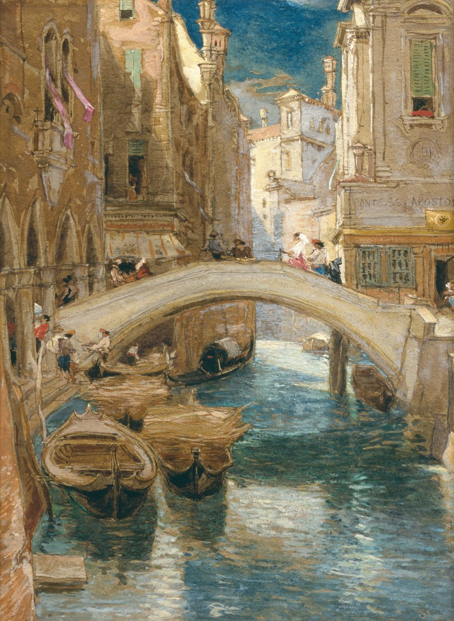Ponte Santi Apostoli, Velence (toll, ceruza és tinta) alkotó: James Holland