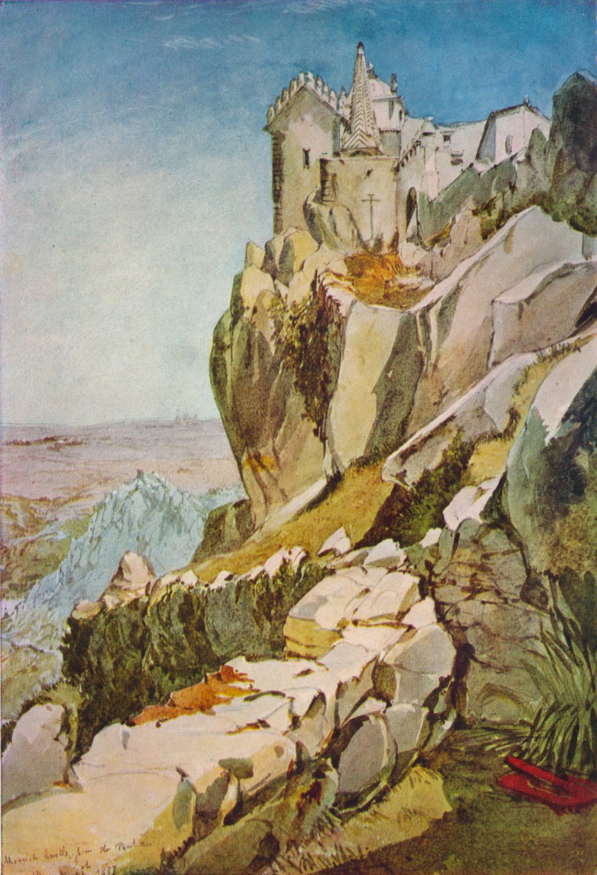 Vázlat Portugáliában, Mór kastély a Penhából, Mór kastély, Mafra, 1837 alkotó: James Holland