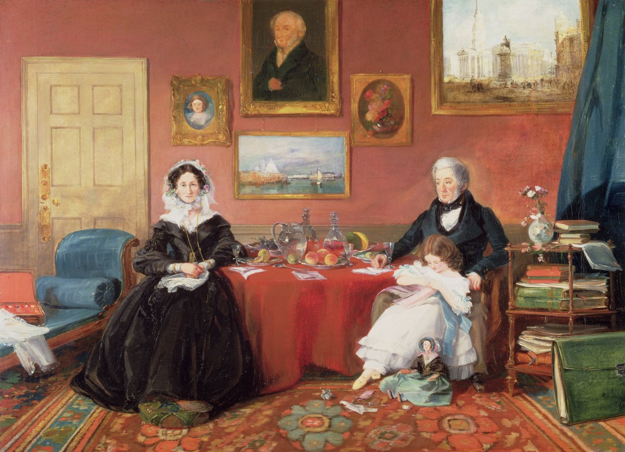 A Langford család a szalonban, 1841 alkotó: James Holland