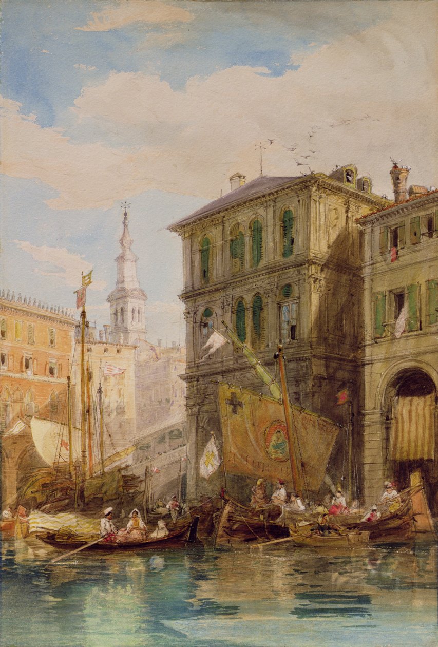 A Palazzo Dei Camerlenghi, Velence, 1835-55 körül (ceruza és akvarell) alkotó: James Holland