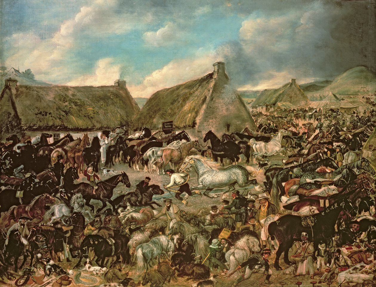 Lovak a Skirling vásáron alkotó: James Howe