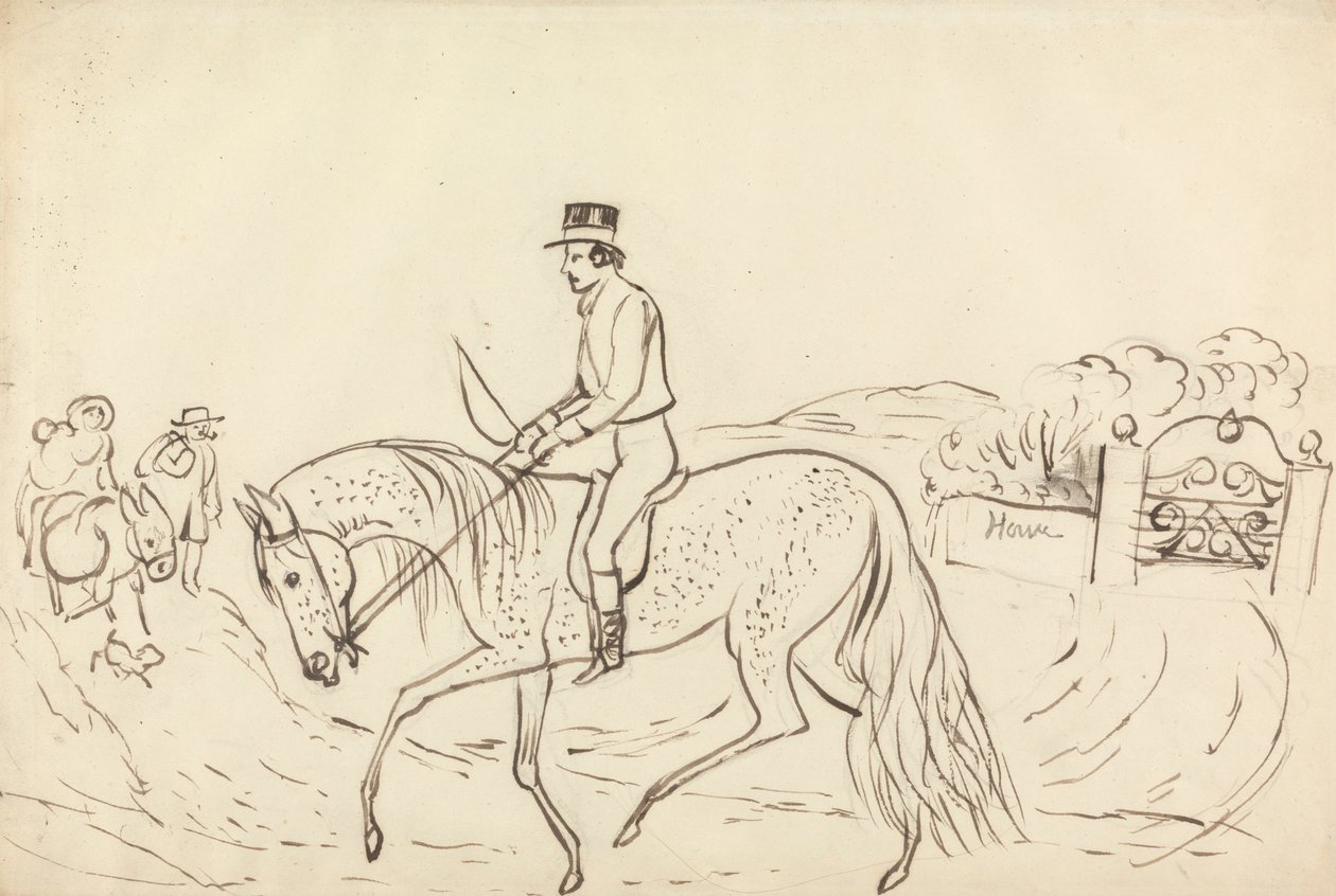 Jelenet lóval és lovassal alkotó: James Howe
