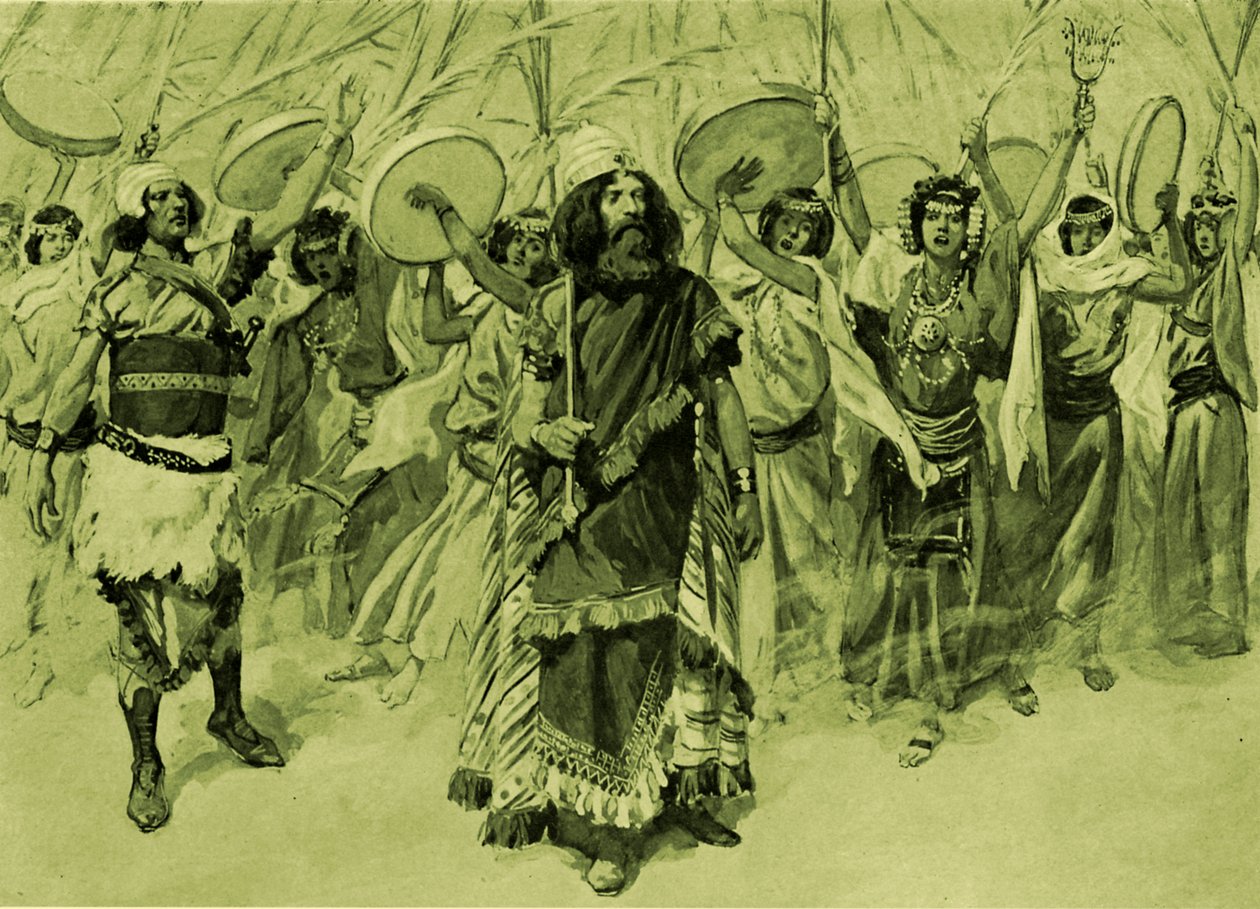 Ünnepségek Dávid tiszteletére, írta Tissot -Biblia alkotó: James Jacques Joseph (after) Tissot