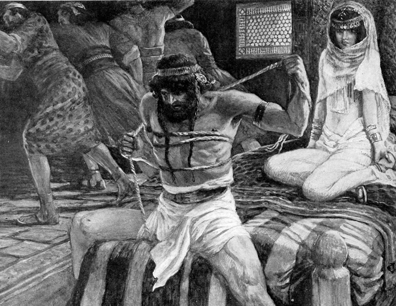 Sámson elszakítja a köteleit J James Tissot - Biblia alkotó: James Jacques Joseph (after) Tissot