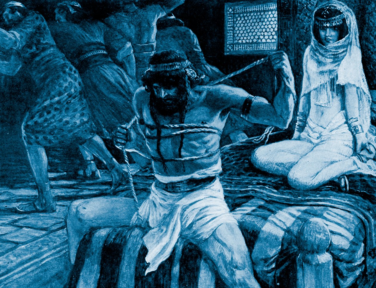 Sámson elszakítja a köteleit J James Tissot - Biblia alkotó: James Jacques Joseph (after) Tissot