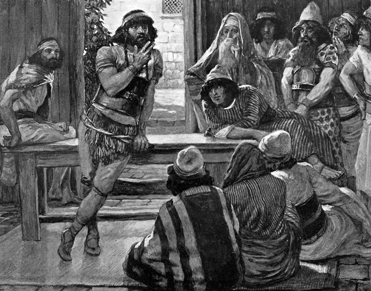 Sámson rejtvényt állít fel Tissottól – Biblia alkotó: James Jacques Joseph (after) Tissot