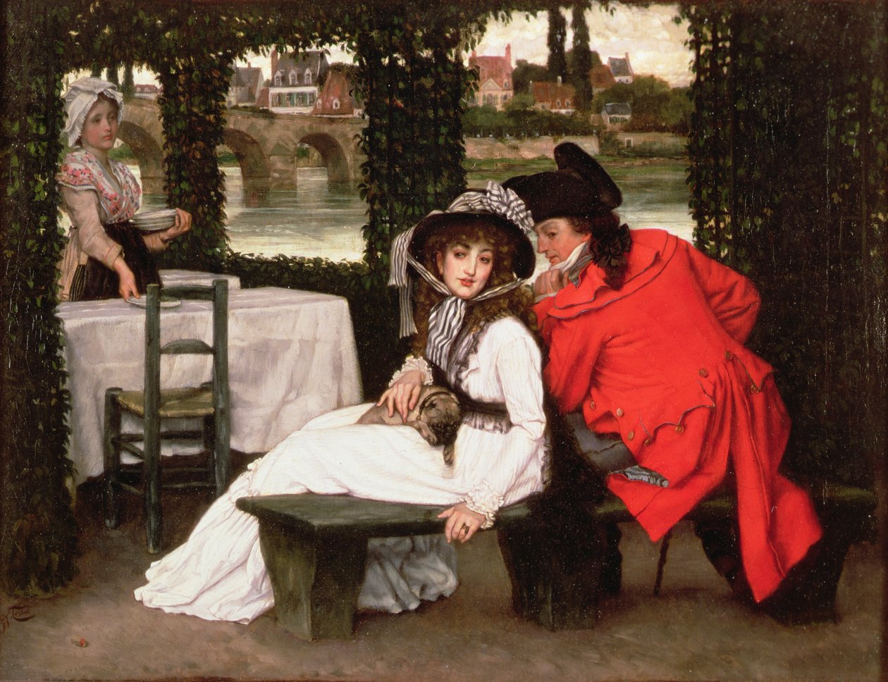 Próba egy folyóparti kávézóban, 1869 körül alkotó: James Jacques Joseph Tissot