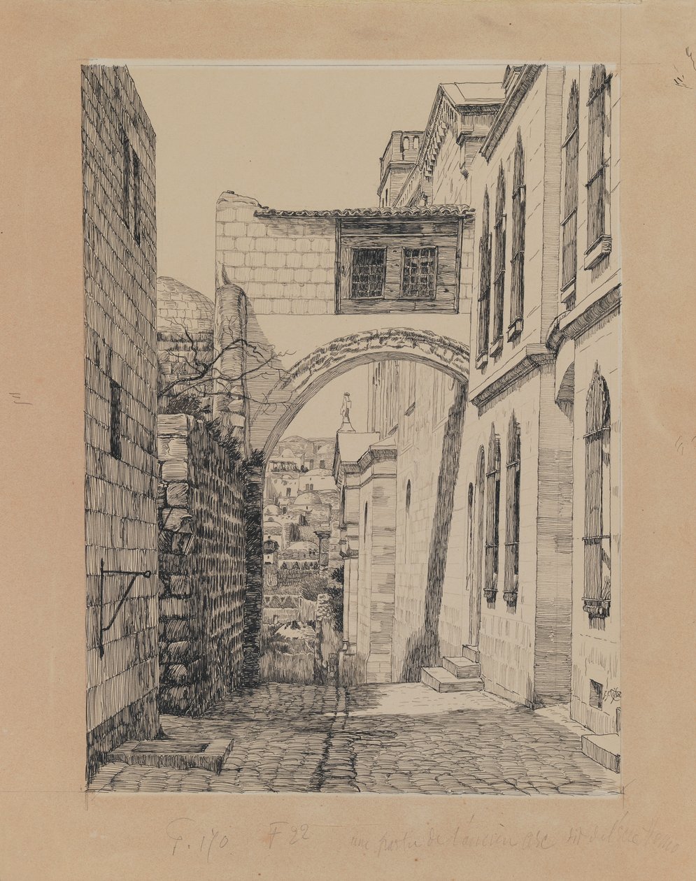 Az Ecce Homo nevű ókori boltív egy része, illusztrációja Urunk Jézus Krisztus életéből (tinta és grafit kartonon) alkotó: James Jacques Joseph Tissot