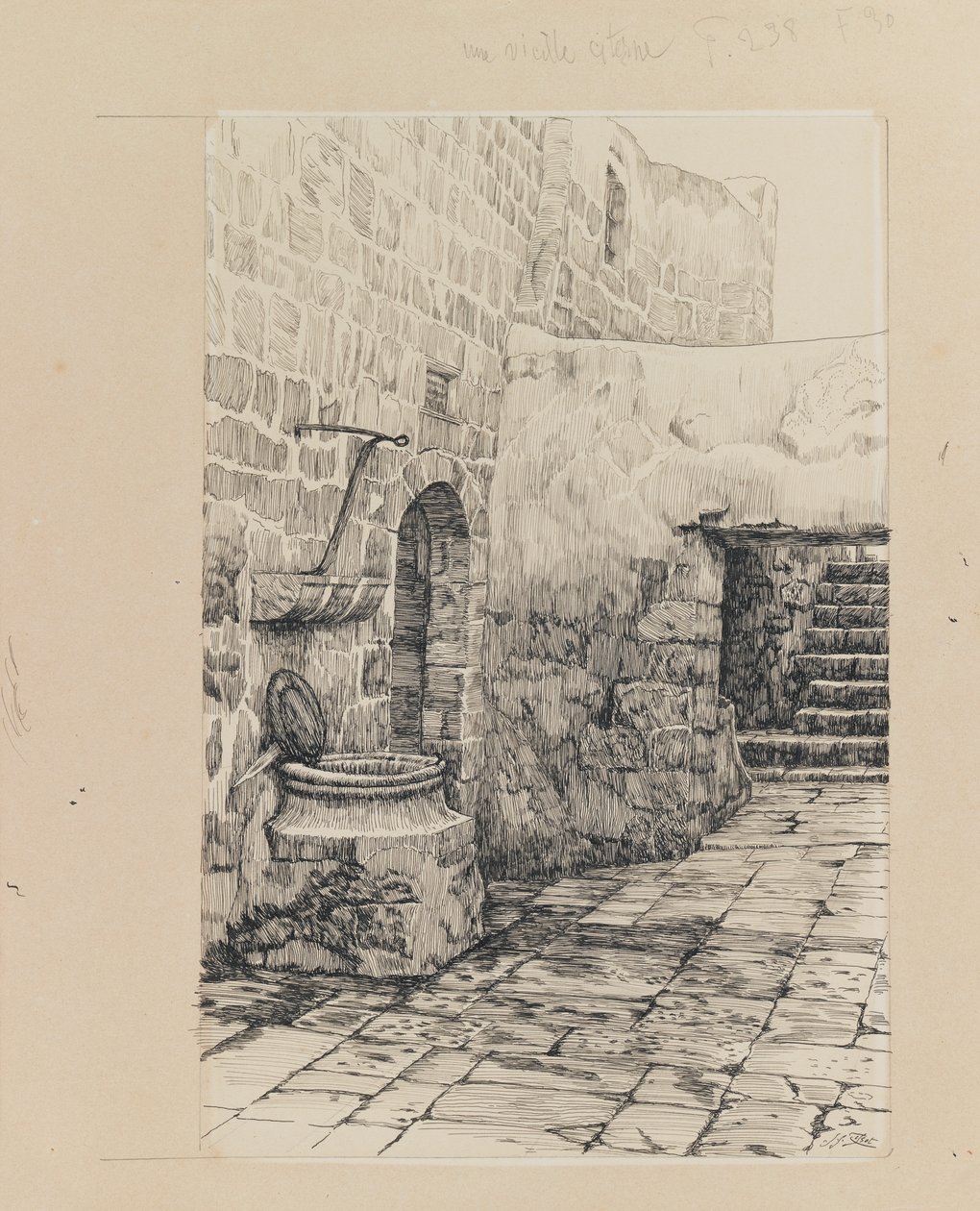 Egy régi ciszterna, illusztráció a mi Urunk Jézus Krisztus életéből (tinta és grafit papíron) alkotó: James Jacques Joseph Tissot