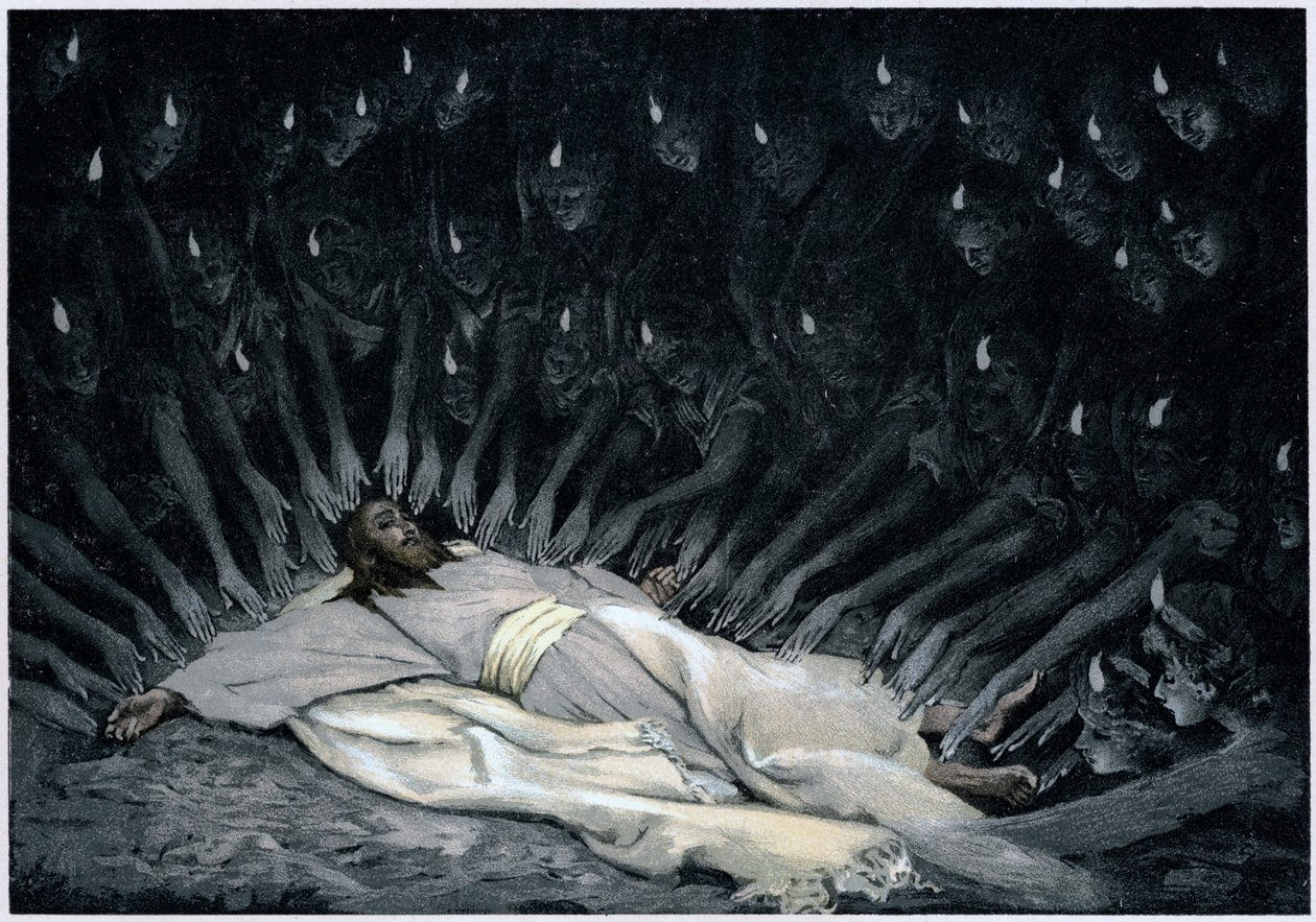 Angyalok, akik Jézust szolgálják, miután az ördög elhagyta őt, 1897 alkotó: James Jacques Joseph Tissot