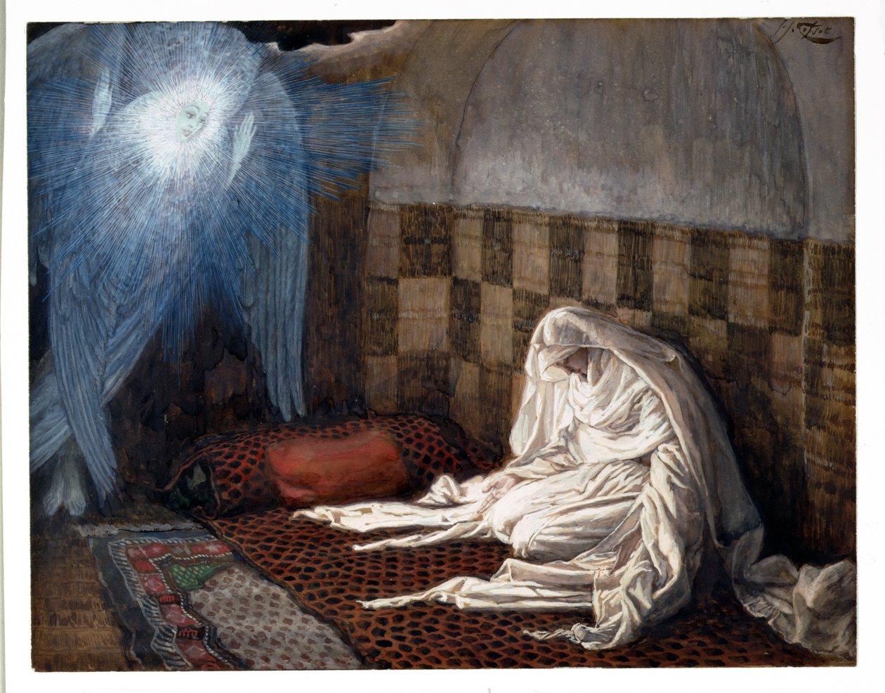 Angyali üdvözlet, illusztráció a Krisztus életéhez, 1886-96 körül (guache, kartonpapír) alkotó: James Jacques Joseph Tissot