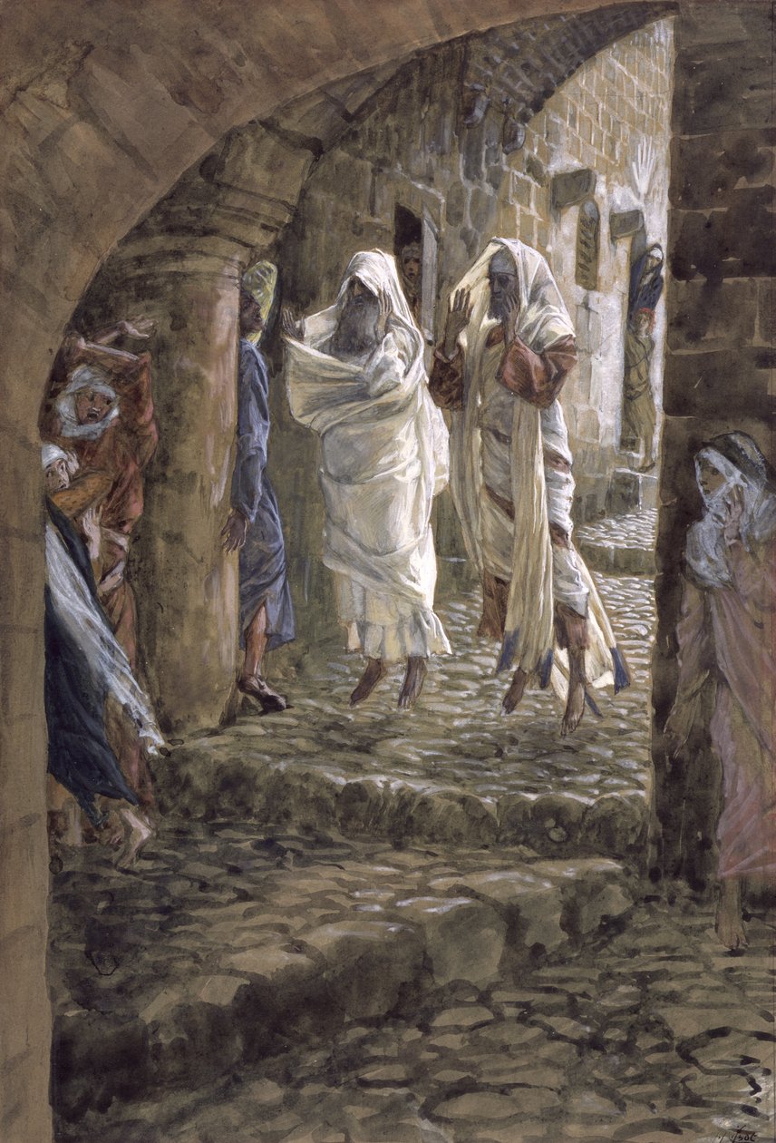 Halottak jelenései Jeruzsálem utcáin, illusztráció a Krisztus életéhez, 1886-94 (wc és gouache kartonon) alkotó: James Jacques Joseph Tissot