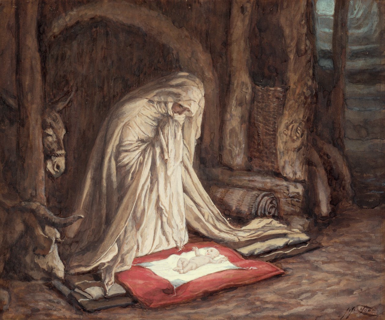 Urunk, Jézus Krisztus születése, illusztráció a Krisztus életéhez, 1886-94 körül (gouache kartonon) alkotó: James Jacques Joseph Tissot