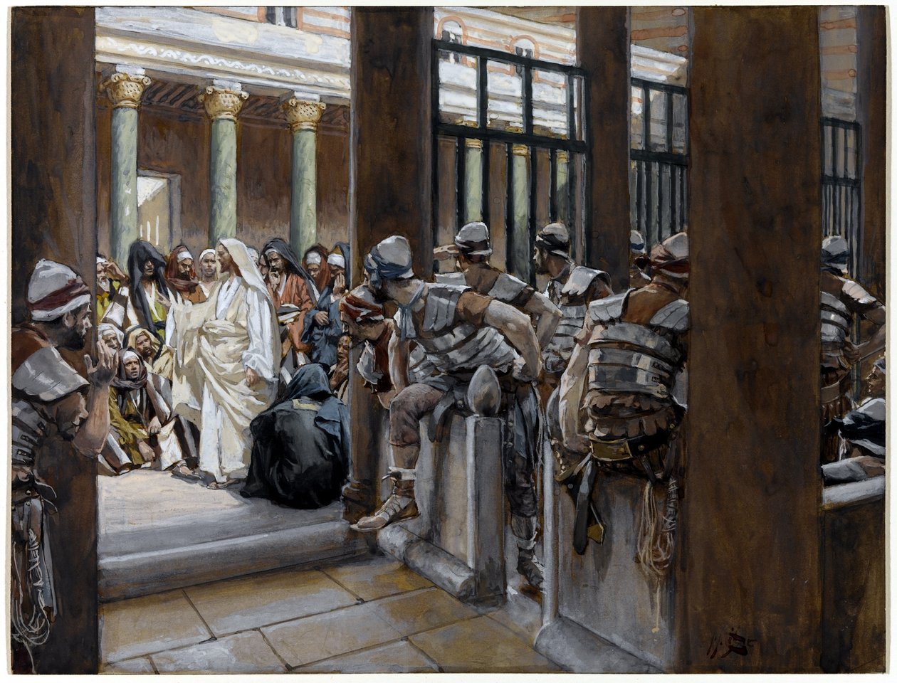 De No Man Lad Hands On Him, illusztráció a Krisztus életéhez, 1884-96 (wc és gouache kartonon) alkotó: James Jacques Joseph Tissot