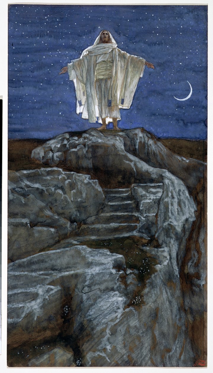 Krisztus egyedül megy ki a hegyre imádkozni, illusztráció: Krisztus élete, 1886-94 (wc és gouache kartonon) alkotó: James Jacques Joseph Tissot