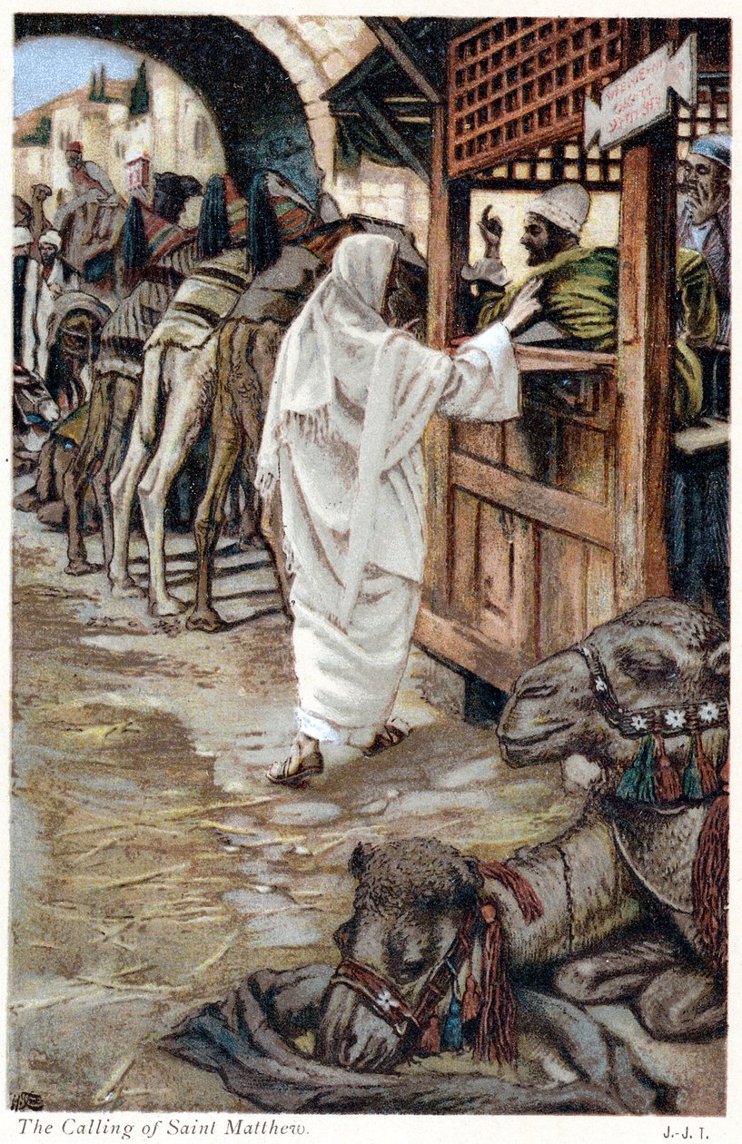Krisztus hívja Mátémat, a vámszedőt, c1890 alkotó: James Jacques Joseph Tissot