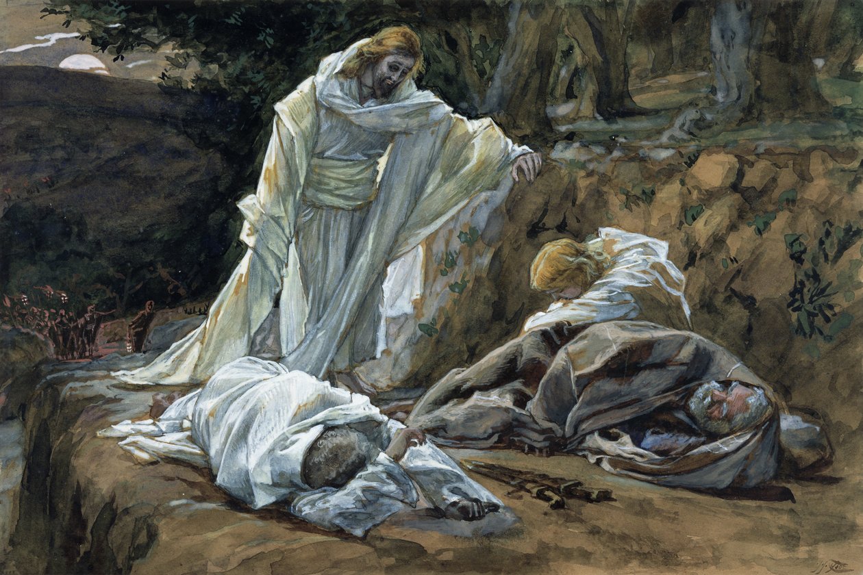 Could You Not Watch with Me One Hour?, illusztráció: Krisztus élete, 1886-94 (wc és gouache kartonon) alkotó: James Jacques Joseph Tissot